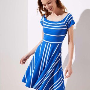 NWT LOFT Stripe cutout cross back dress,  Small